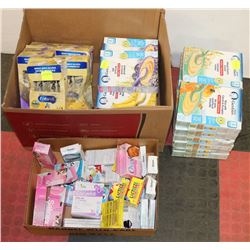 LARGE BOX OF GERBER CEREALS, AND OVER THE COUNTER