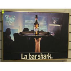 MAN CAVE LA BAR SHARK PICTURE OF LABATT DRY BEER