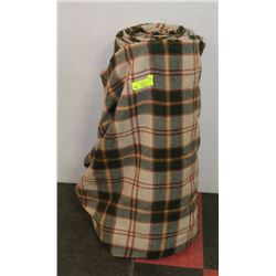 GREEN PLAID BLANKET.