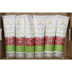 FLAT OF 6 POMEGRANATE BODY BUTTER BOTTLES