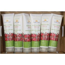 FLAT OF 6 POMEGRANATE BODY BUTTER BOTTLES