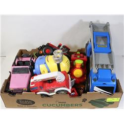 BOX OF ASSORTED TOY CARS SOME TONKA, DISNEY