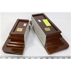 A PAIR OF VINTAGE BOMBAY COMPANY SHELVES