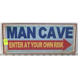 MAN CAVE TIN WALL DISPLAY