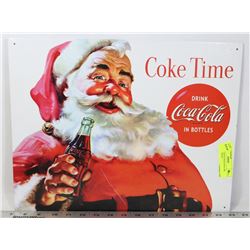 SANTA CLAUS COCA COLA TIN WALL DISPLAY