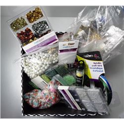 6)  BOX FULL OF JEWELRY MAKING SUPPLIES