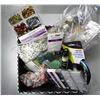 Image 1 : 6)  BOX FULL OF JEWELRY MAKING SUPPLIES