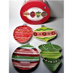 9)  LOT OF 4 XMAS ORNAMENT SHAPE
