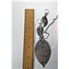 Image 1 : 14)  SILVER PLATED NATURAL LEAF PENDANT