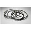 Image 1 : 17)  LOT OF 13 SILVER TONE BANGLE BRACELETS