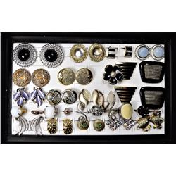 7)  LOT OF VINTAGE CLIP-ON EARRINGS