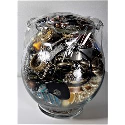 3)  JAR FULL OF JEWELRY