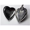 Image 2 : 19)  STERLING SILVER ETCHED HEART LOCKET