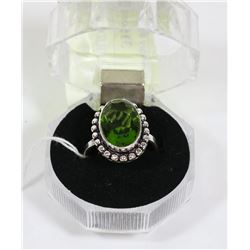 #85-GREEN PERIDOT GEMSTONE RING