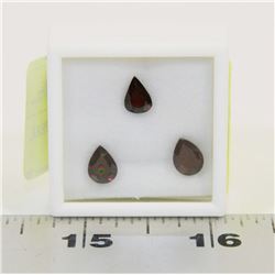 313) 3 GENUINE GARNETS, 8X6 PEAR, APPROX 4 CTS