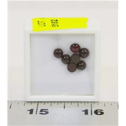 324) GENUINE GARNETS, ROUND CABOCHON, APPROX 6CTS