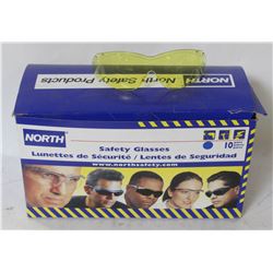 CASE OF NORTH SAFETY EYEWEAR-AMBER LENS