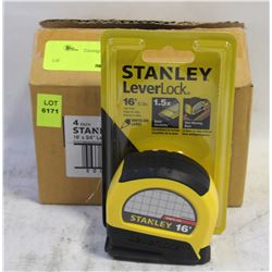 GROUP OF 4 STANLEY LEVER-LOCKING MEASURING TAPES