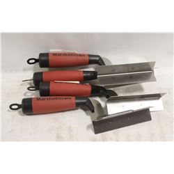 LOT OF 4 STAINLESS STEEL OUTSIDE CORNER TROWELS