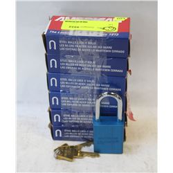 GROUP OF 6 AMERICAN PADLOCKS(BLUE)