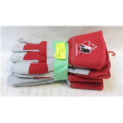 ON CHOICE: TEAM CANADA RED WORK GLOVES - LOT OF 2