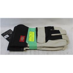 DICKIES DELUXE COWHIDE GLOVES - L- LOT OF 2