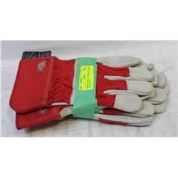 DICKIES DELUXE COWHIDE GLOVES - L- LOT OF 2