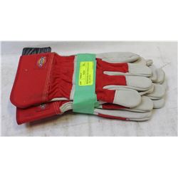 DICKIES DELUXE COWHIDE GLOVES - L- LOT OF 2