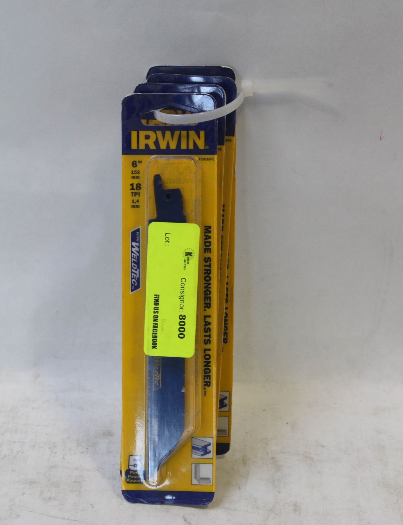4 PACKS OF NEW 6" IRWIN SAWZALL BLADESMED.METAL