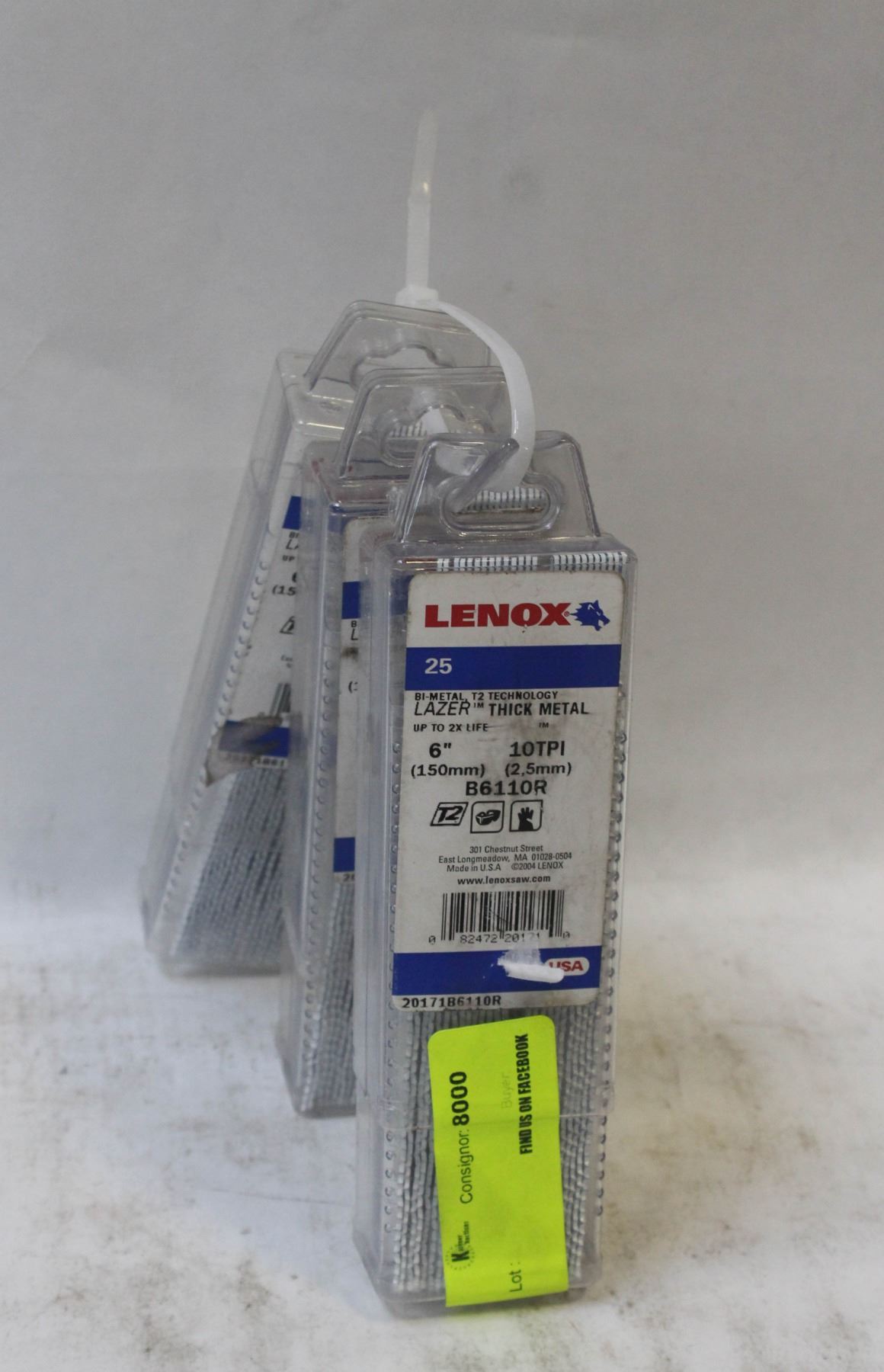 3 PACKS OF NEW 6" LENOX THICK METAL SAWZALL BLADES