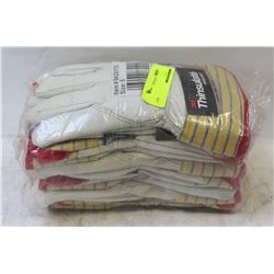 BUNDLE OF 6 PAIRS SPLIT-LEATHER COWHIDE INSULATED
