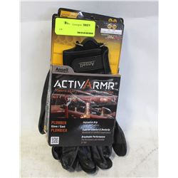 3 NEW PAIRS OF ANSELL "ACTIVARMR" PLUMBER'S GLOVES