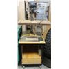 Image 1 : DELTA DRILL PRESS ON CUSTOM ROLLING CABINET