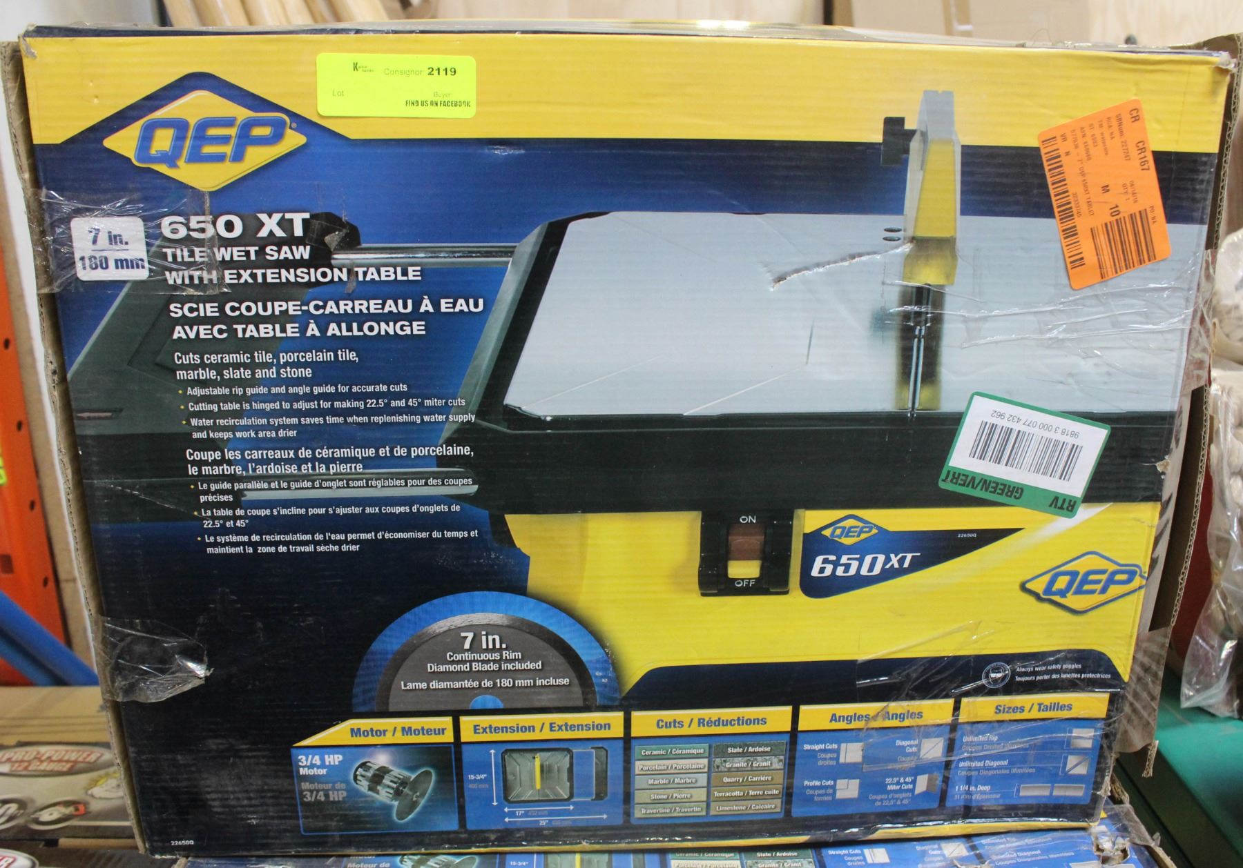 QEP 650XT WET TILE SAW