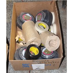 BOX W/ LARGE 3M RESPIRATORS & NYLON WOVEN TAPE