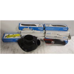 LOT OF 8 MORTAR KNIVES & REPLACEMENT BLADES