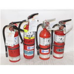 LOT OF 4 ASSORTED SIZES FIRE EXTINGUISHERS
