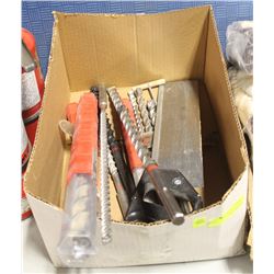 10 ASSORTED HILTI AUGER BITS & WOOD HAND SAW