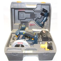 RYOBI COMBO DRILL CORDLESS 18V WITH SAW AND LIGHT