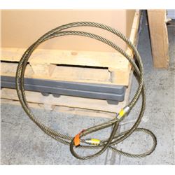 PAIR OF HD INDUSTRIAL STEEL-WOVEN WIRE ROPE SLINGS