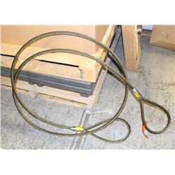 PAIR OF HD INDUSTRIAL STEEL-WOVEN WIRE ROPE SLINGS