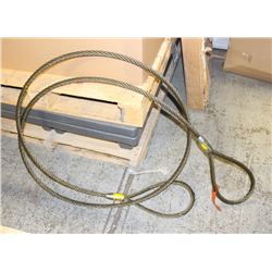 PAIR OF HD INDUSTRIAL STEEL-WOVEN WIRE ROPE SLINGS