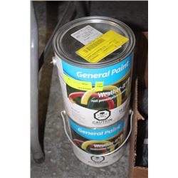 2 PAILS OF GENERAL PAINT-ALUMINUM METALLIC FINISH