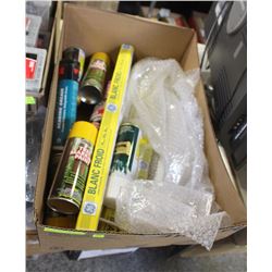 FLAT OF ASSORTED AEROSOLS & FLORESCENT BULBS