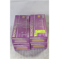 4 BOXES OF XL RONCO DISPOSABLE VINYL GLOVES