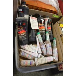 FLAT OF 3M HAND GLAZE, CYLINDER LUBRICANT AND MORE