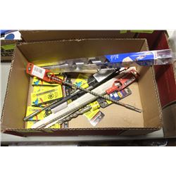 FLAT OF ASSORTED DRILL BITS, AUGER BITS