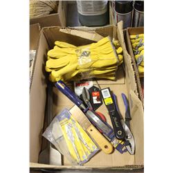 FLAT W/ NEW HAND TOOLS: WISS SNIPS, IRWIN CHISELS,