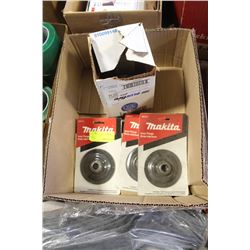 5 BLUEFIRE CUTOFF DISCS AND 3 MAKITA INNER FLANGES