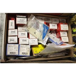 FLAT OF ASSORTED ELECTRICAL & AUTOMOTIVE PARTS